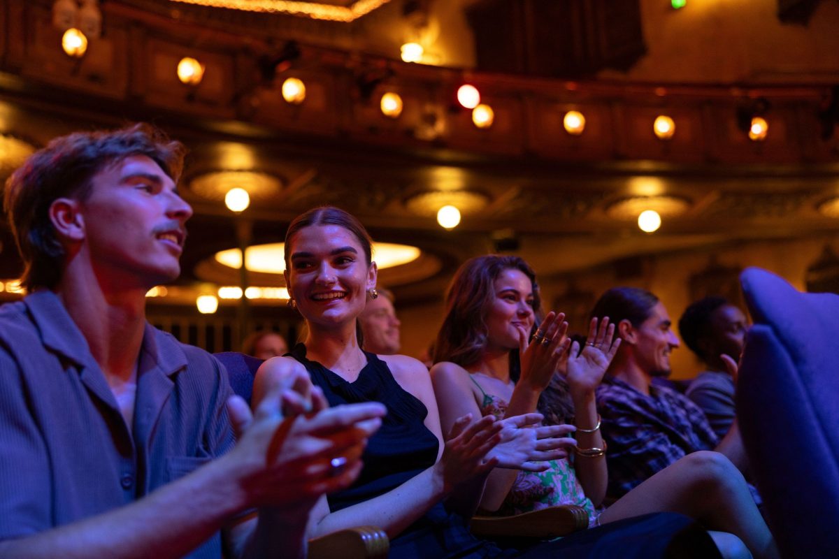 Friends enjoying the theatre