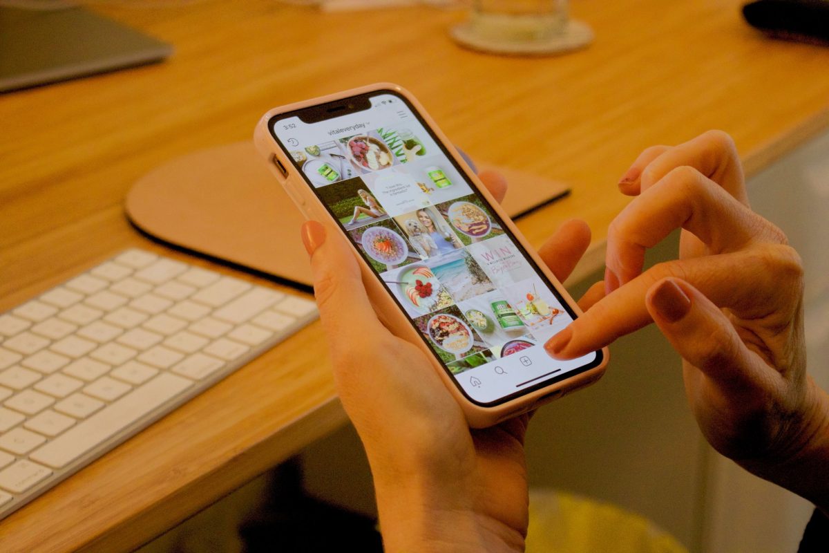 Person scrolling Instagram