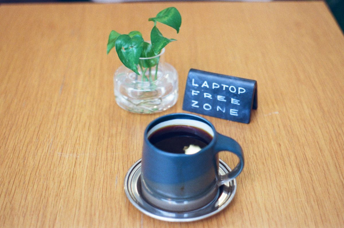 Coffee in a laptop-free zone