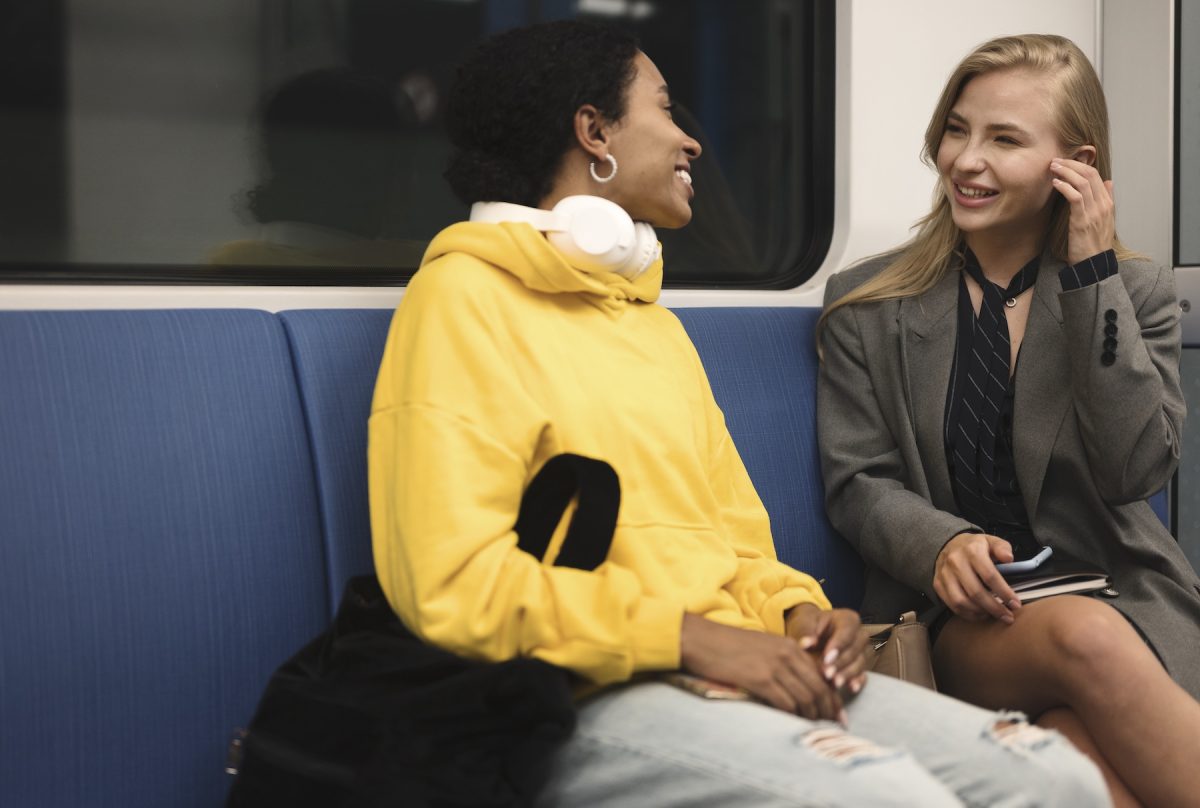 Talking on commute