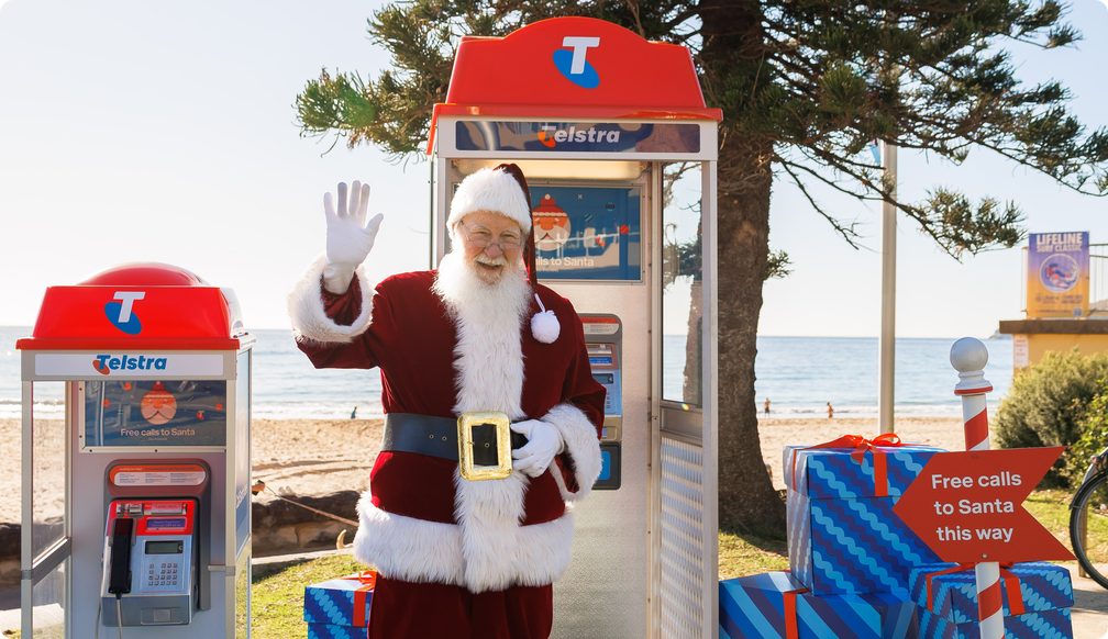Telstra payphone call to Santa